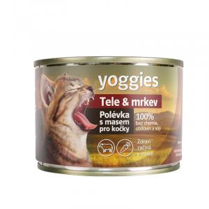 Yooggies konzerva tele a mrkev pro kočky 185 g