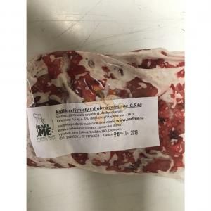 Králík celý mletý s droby a zeleninou 500g BARF ME