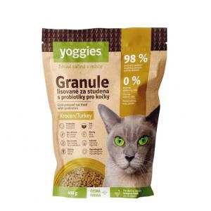 Yoggies Granule pro kočky s krocaním masem, lisované za studena s probiotiky 400g