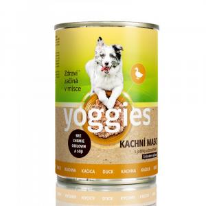 Yoggies monoproteinová konzerva pro psy s kachním masem, brusinkami a kloubní výživou 800g