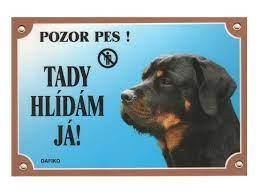 Cedulka POZOR PES - Rottweiler