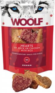 WOOLF - Kachní a kuřecí srdce s rýží 100g