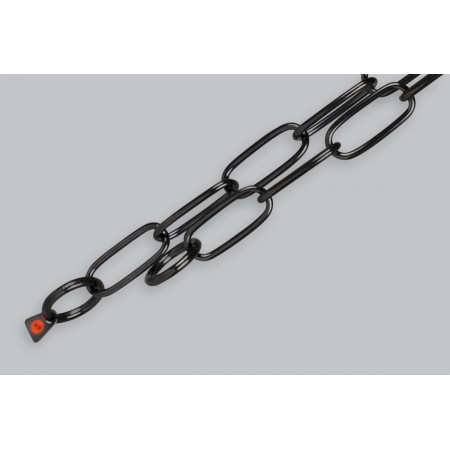 HS Obojek - černý, dlouhý článek, prům. 4cm