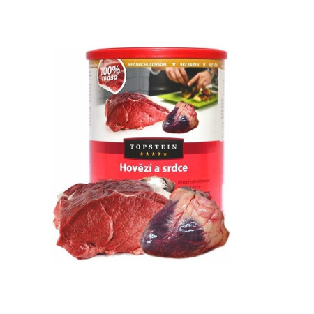 Topstein Hovězí a srdce v plechu 800 g