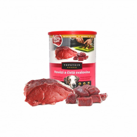 Topstein Hovězí a čistá svalovina v plechu 800 g