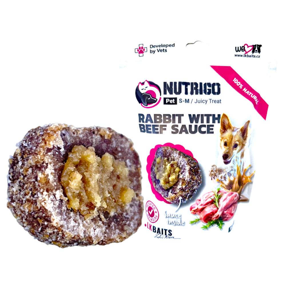 NUTRIGO - Králík s hovězí omáčkou S/M 150g